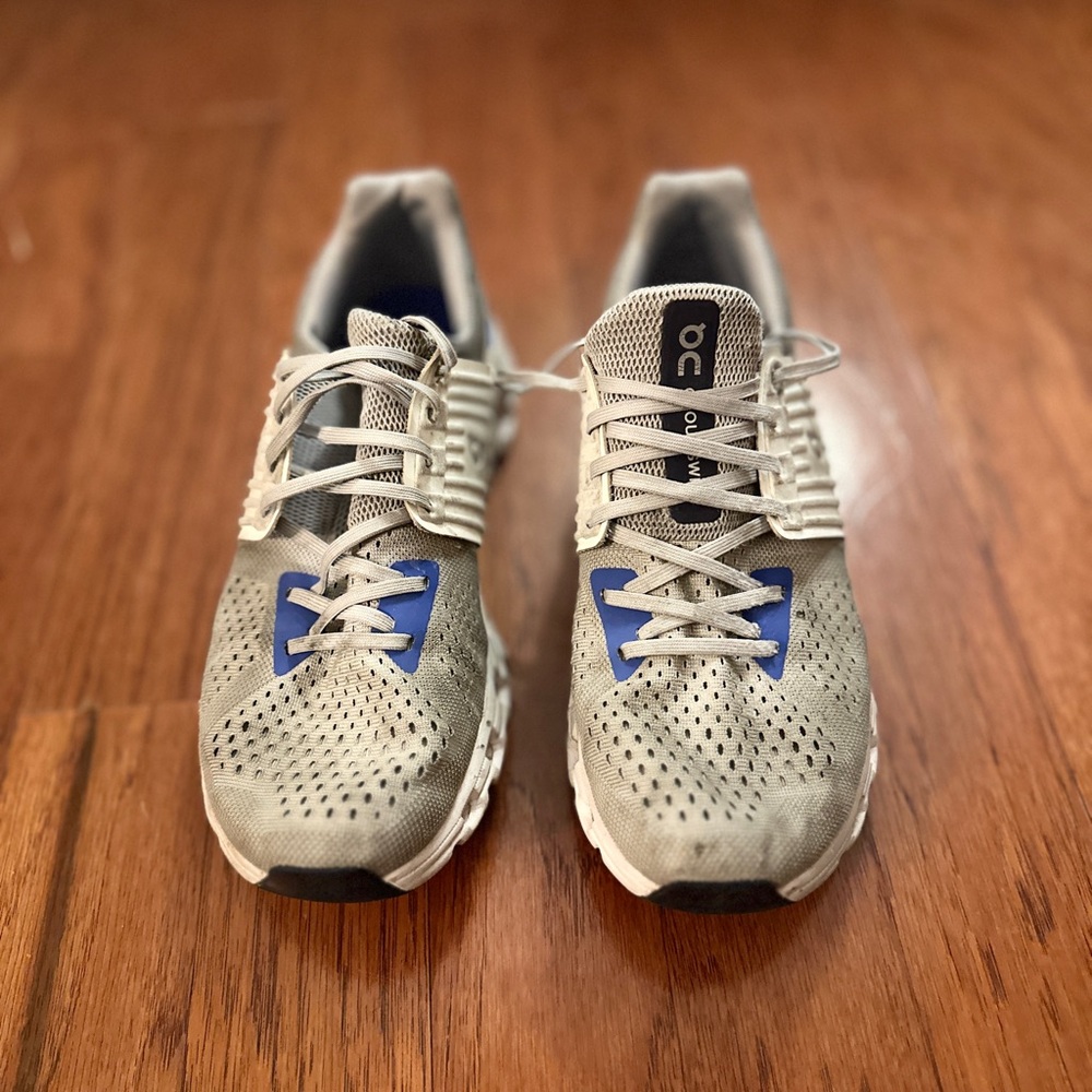 On Running Men's Gray and Blue Athletic Shoes